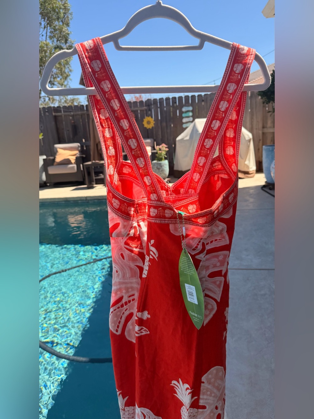 FARM Rio Red Lace Monsteras Mini Dress Size L NWT - Picture 3 of 16